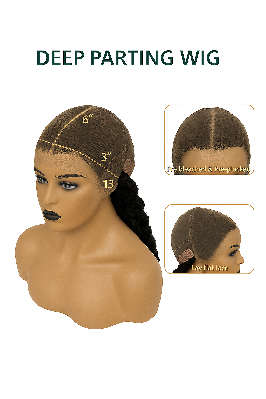 13x6 Glueless Body Wave Human Hair Wig