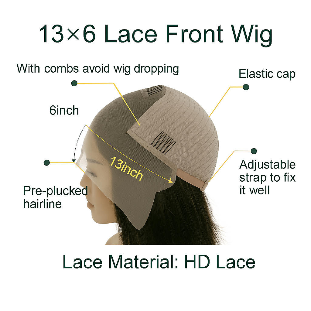 Glueless 13x6 Lace Frontal Straight Wig