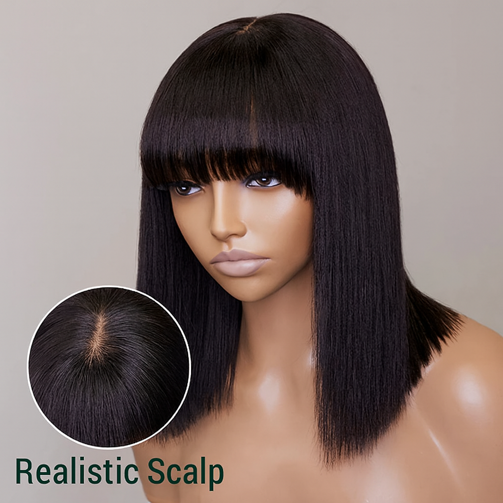 Straight Brazilian Bob With Bangs