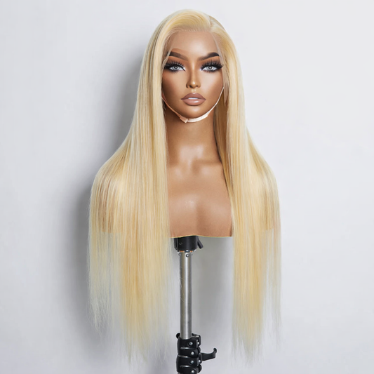 13x4 Straight Human Hair Lace Frontal Wig #613